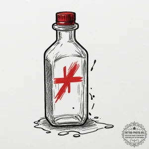 A health potion bottle (from video games), ar... - эскиз тату (№1751323938_0, 30.06.2025 22:52) — tattoo-photo.ru
