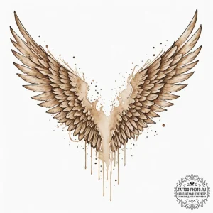 Angel wings, concept art for tattoo, on a cle... - эскиз тату (№1751326882_0, 30.06.2025 23:41) — tattoo-photo.ru