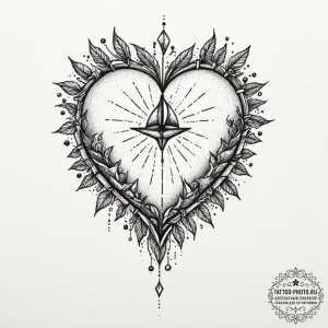 Tattoo design a stylized pixelated heart brea... - эскиз тату (№1751327040_0, 30.06.2025 23:44) — tattoo-photo.ru