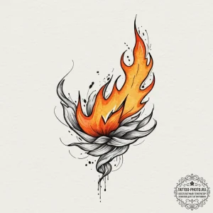 Tattoo sketch a powerful, abstract flame., ta... - эскиз тату (№1751327618_0, 30.06.2025 23:53) — tattoo-photo.ru