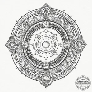 Tattoo sketch a zodiac glyph with a rough, ha... - эскиз тату (№1751329823_0, 01.07.2025 00:30) — tattoo-photo.ru