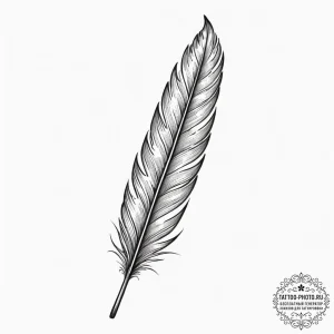 Tattoo sketch a delicate feather with intrica... - эскиз тату (№1751329902_0, 01.07.2025 00:31) — tattoo-photo.ru