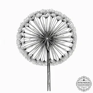 Tattoo design a tiny, ethereal dandelion seed... - эскиз тату (№1751331501_0, 01.07.2025 00:58) — tattoo-photo.ru