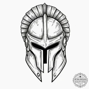 Spartan helmet, tattoo drawing outline, reali... - эскиз тату (№1751335103_0, 01.07.2025 01:58) — tattoo-photo.ru