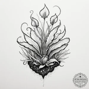 Tattoo design a carnivorous plant, like a ven... - эскиз тату (№1751335258_0, 01.07.2025 02:00) — tattoo-photo.ru