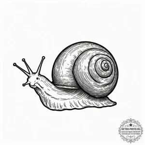 Snail, tattoo line art, rough sketchy lines,... - эскиз тату (№1751335582_0, 01.07.2025 02:06) — tattoo-photo.ru