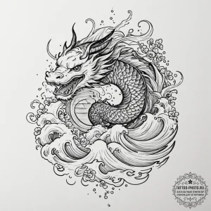 Tattoo design a single, powerful wave that is... - эскиз тату (№1751337021_0, 01.07.2025 02:30) — tattoo-photo.ru