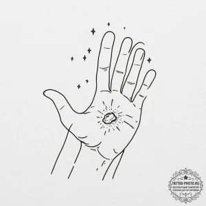 Tattoo sketch a human hand scattering a handf... - эскиз тату (№1751340644_0, 01.07.2025 03:30) — tattoo-photo.ru
