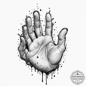 Tattoo sketch a person's hands washing away d... - эскиз тату (№1751341602_0, 01.07.2025 03:46) — tattoo-photo.ru