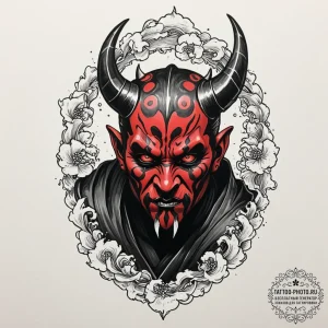 Graphic novel style portrait of a menacing da... - эскиз тату (№1751342798_0, 01.07.2025 04:06) — tattoo-photo.ru