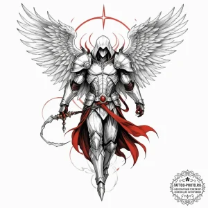 A sketch of tyrael, the archangel of justice... - эскиз тату (№1751343199_0, 01.07.2025 04:13) — tattoo-photo.ru