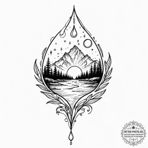 Tattoo design a single, perfect leaf with a d... - эскиз тату (№1751344233_0, 01.07.2025 04:30) — tattoo-photo.ru