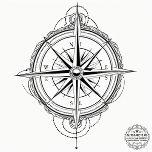 Compass rose (is there as wind rose, but can... - эскиз тату (№1751345584_0, 01.07.2025 04:53) — tattoo-photo.ru