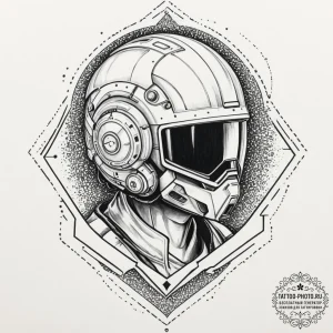 Tattoo sketch a stylized crosshair targeting... - эскиз тату (№1751347264_0, 01.07.2025 05:21) — tattoo-photo.ru