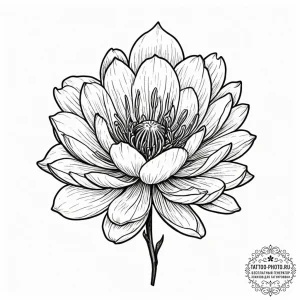 Tattoo sketch a flower bud, with its petals s... - эскиз тату (№1751347824_0, 01.07.2025 05:30) — tattoo-photo.ru