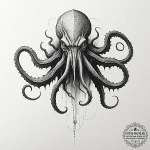 A sketch of the mind flayer, a giant, shadowy... - эскиз тату (№1751347903_0, 01.07.2025 05:31) — tattoo-photo.ru