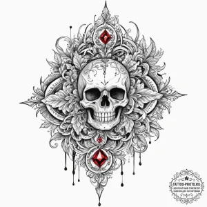 Tattoo design: an ornamental tattoo featuring... - эскиз тату (№1751347982_0, 01.07.2025 05:33) — tattoo-photo.ru