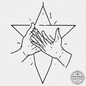 Tattoo sketch two hands reaching for the same... - эскиз тату (№1751348060_0, 01.07.2025 05:34) — tattoo-photo.ru