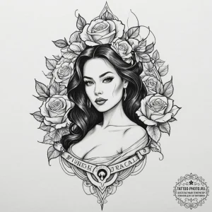 A neo-traditional tattoo of the three-breaste... - эскиз тату (№1751349090_0, 01.07.2025 05:51) — tattoo-photo.ru