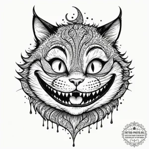 The cheshire cat's grin (is there, but can be... - эскиз тату (№1751349171_0, 01.07.2025 05:52) — tattoo-photo.ru