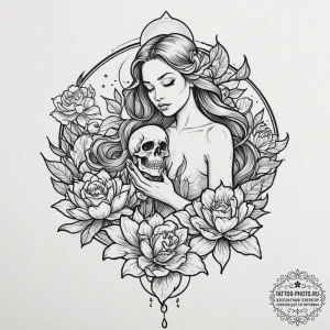Tattoo sketch aquarius's water-bearer, pourin... - эскиз тату (№1751350458_0, 01.07.2025 06:14) — tattoo-photo.ru
