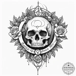 73. tattoo sketch: a "raduga" rune integrated... - эскиз тату (№1751351774_0, 01.07.2025 06:36) — tattoo-photo.ru