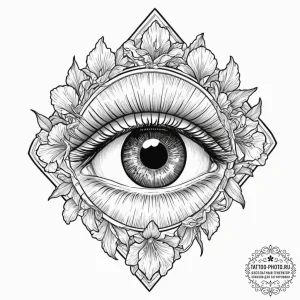 Human eye with a camera shutter iris, artisti... - эскиз тату (№1751351867_0, 01.07.2025 06:37) — tattoo-photo.ru