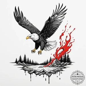 An eagle in flight, talons outstretched, abou... - эскиз тату (№1751352270_0, 01.07.2025 06:44) — tattoo-photo.ru