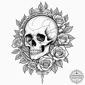 Tattoo sketch a broken watch, symbolizing liv... - эскиз тату (№1751352656_0, 01.07.2025 06:50) — tattoo-photo.ru
