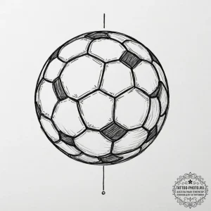 Soccer ball, tattoo line art, on a clean whit... - эскиз тату (№1751353216_0, 01.07.2025 07:00) — tattoo-photo.ru