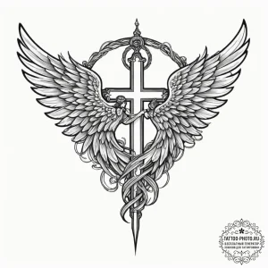 Tattoo sketch an angel's wing on each partner... - эскиз тату (№1751354575_0, 01.07.2025 07:22) — tattoo-photo.ru