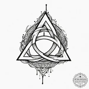 Triquetra, ink illustration for tattoo, on a... - эскиз тату (№1751356033_0, 01.07.2025 07:47) — tattoo-photo.ru