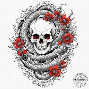 Skull in mirror, concept art for tattoo, irez... - эскиз тату (№1751356185_0, 01.07.2025 07:49) — tattoo-photo.ru