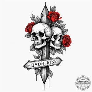 Tattoo sketch a single, weathered signpost at... - эскиз тату (№1751358125_0, 01.07.2025 08:22) — tattoo-photo.ru