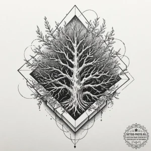 Tattoo sketch a powerful, twisting root syste... - эскиз тату (№1751360470_0, 01.07.2025 09:01) — tattoo-photo.ru