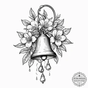 Bells (flower), tattoo sketch design, soft wh... - эскиз тату (№1751360921_0, 01.07.2025 09:08) — tattoo-photo.ru