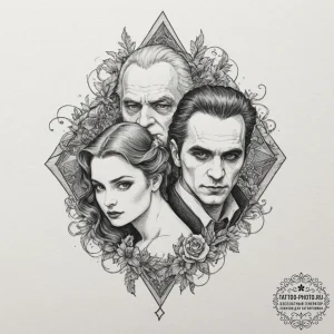 A sketch of the main characters from what we... - эскиз тату (№1751364722_0, 01.07.2025 10:12) — tattoo-photo.ru