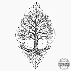 Tattoo design a plant whose roots are not in... - эскиз тату (№1751367626_0, 01.07.2025 11:00) — tattoo-photo.ru