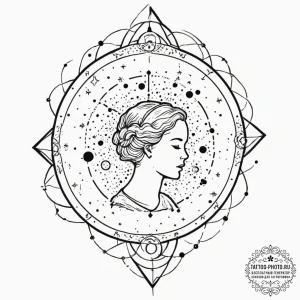Tattoo sketch a person's silhouette with thei... - эскиз тату (№1751368178_0, 01.07.2025 11:09) — tattoo-photo.ru