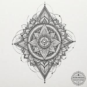 Tattoo design an abstract mosaic of different... - эскиз тату (№1751368650_0, 01.07.2025 11:17) — tattoo-photo.ru