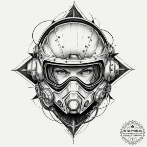 Tattoo sketch a stylized crosshair targeting... - эскиз тату (№1751368730_0, 01.07.2025 11:18) — tattoo-photo.ru