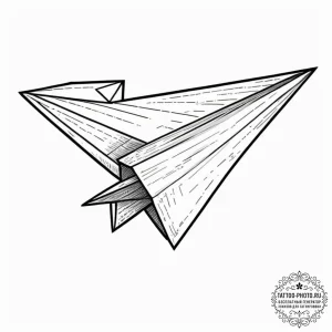 Tattoo design a classic paper airplane., conc... - эскиз тату (№1751369436_0, 01.07.2025 11:30) — tattoo-photo.ru
