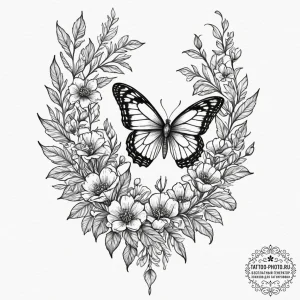 Tattoo sketch a half-skeletal, half-living bu... - эскиз тату (№1751369514_0, 01.07.2025 11:31) — tattoo-photo.ru