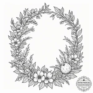 Tattoo design: a peaceful scene of mokosh ten... - эскиз тату (№1751370256_0, 01.07.2025 11:44) — tattoo-photo.ru