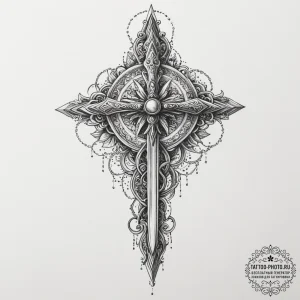 A sacrificial dagger on an altar, ink illustr... - эскиз тату (№1751371166_0, 01.07.2025 11:59) — tattoo-photo.ru