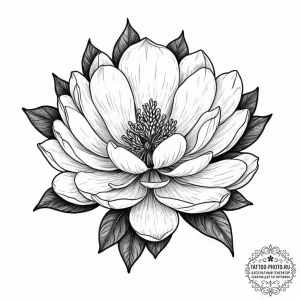 Magnolia, tattoo drawing outline, rough sketc... - эскиз тату (№1751468014_0, 02.07.2025 14:53) — tattoo-photo.ru