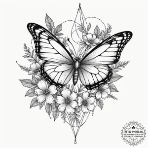 Tattoo sketch a half-skeletal, half-living bu... - эскиз тату (№1751468241_0, 02.07.2025 14:57) — tattoo-photo.ru