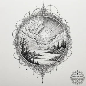 Tattoo sketch an abstract representation of a... - эскиз тату (№1751468810_0, 02.07.2025 15:06) — tattoo-photo.ru