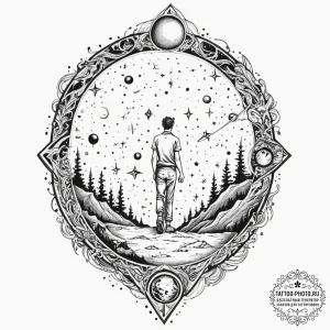 Tattoo sketch a person standing on the edge o... - эскиз тату (№1751469297_0, 02.07.2025 15:14) — tattoo-photo.ru