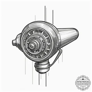 Tattoo design a car's gear stick, in the proc... - эскиз тату (№1751470033_0, 02.07.2025 15:27) — tattoo-photo.ru